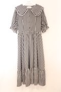 m petit by misako / TT*Mギンガムチェック半袖ワンピース L クロ×シロ O-26-04-05-034-LO-OP-IG-OS