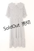 m petit by misako / TT*Mギンガムチェック半袖ワンピース L クロ×シロ O-26-04-05-034-LO-OP-IG-OS