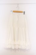 axes femme kawaii / ミディフリルペチスカート  シロ O-26-04-05-036-AX-SK-IG-OS