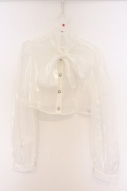 画像1: Ank Rouge / リボンタイシアーブラウス  シロ O-26-04-05-039-CA-BL-IG-OS