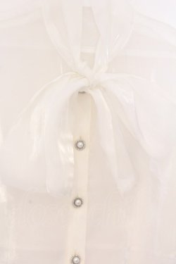 画像2: Ank Rouge / リボンタイシアーブラウス  シロ O-26-04-05-039-CA-BL-IG-OS