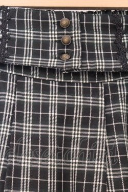 画像2: axes femme / ベルト付チェック柄タックスカート  グリーン×クロ O-26-04-05-042-AX-SK-IG-OS