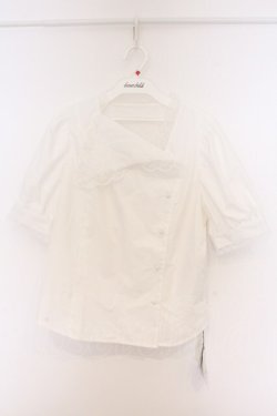 画像1: an another angelus / アシメカラーレース使いシャツブラウス F シロ O-26-04-05-005-CA-BL-OW-OS