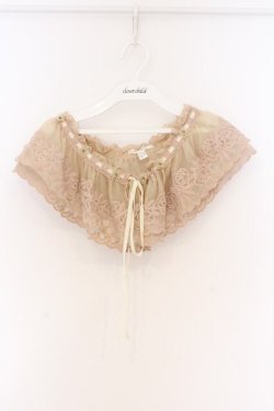 画像1: axes femme / 立体花レースティペット  ピンクベージュ O-26-04-05-046-AX-ZA-IG-OS