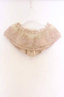 画像3: axes femme / 立体花レースティペット  ピンクベージュ O-26-04-05-046-AX-ZA-IG-OS