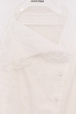 画像2: an another angelus / アシメカラーレース使いシャツブラウス F シロ O-26-04-05-005-CA-BL-OW-OS