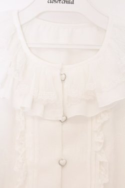 画像2: Secret Honey / プリーツフリルブラウス 2 シロ O-26-04-05-049-CA-BL-OW-OS