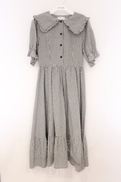 画像1: m petit by misako / AM*ギンガムCHKワンピース M クロ O-26-04-05-050-LO-OP-OW-OS