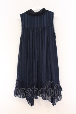 画像3: axes femme / ボウタイ裾イレギュラーチュニック M ネイビー O-26-04-05-060-AX-TO-OW-OS