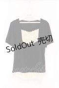 axes femme / タックレースパフTシャツ  クロ O-26-04-05-007-AX-TO-IG-OS