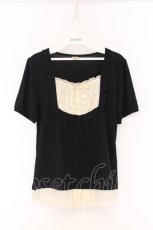 画像1: axes femme / タックレースパフTシャツ  クロ O-26-04-05-007-AX-TO-IG-OS (1)