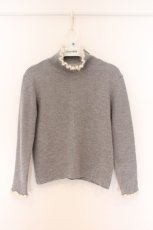 画像1: Jane Marple / Frill-trim turtleneck sweater　ニットプルオーバー M グレー O-26-04-05-068-JM-TO-OW-ZT113 (1)