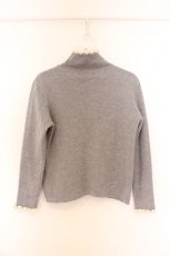 画像3: Jane Marple / Frill-trim turtleneck sweater　ニットプルオーバー M グレー O-26-04-05-068-JM-TO-OW-ZT113 (3)