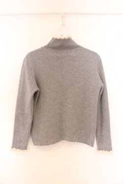 画像3: Jane Marple / Frill-trim turtleneck sweater　ニットプルオーバー M グレー O-26-04-05-068-JM-TO-OW-OS