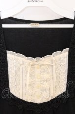 画像2: axes femme / タックレースパフTシャツ  クロ O-26-04-05-007-AX-TO-IG-OS (2)