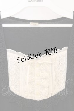 画像2: axes femme / タックレースパフTシャツ  クロ O-26-04-05-007-AX-TO-IG-OS