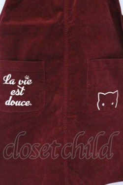 画像2: Rydia / コビニャー刺繍サロペットスカート  ワイン O-26-04-05-072-PU-OP-OW-OS