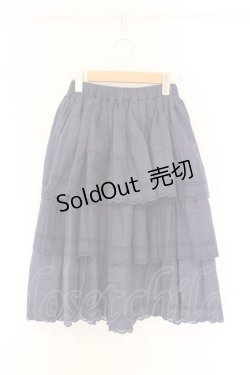 画像1: Sheglit / フラワーブーケのレーススカート  ネイビー O-26-04-05-077-EL-SK-IG-OS