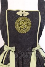 画像2: axes femme kawaii / 牡丹刺繍チャイナジャンスカ M クロ×グリーン O-26-04-05-080-AX-OP-OW-OS (2)