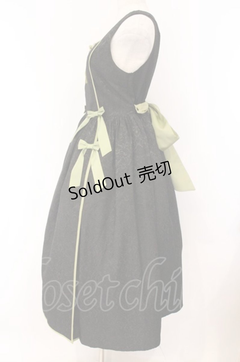 画像3: axes femme kawaii / 牡丹刺繍チャイナジャンスカ M クロ×グリーン O-26-04-05-080-AX-OP-OW-OS (3)