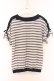 画像3: axes femme / ショルダーレースアップボーダーTシャツ M ネイビー×オフシロ O-26-04-05-008-AX-TO-IG-OS (3)