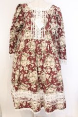 marcHenTica / オールドローズ・ミルフィーユワンピース ハイエルフサイズ ワイン O-26-04-05-082-LO-OP-OW-OS