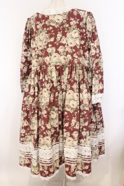 画像4: marcHenTica / オールドローズ・ミルフィーユワンピース ハイエルフサイズ ワイン O-26-04-05-082-LO-OP-OW-OS