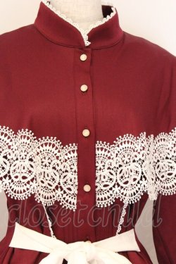 画像2: Hoshibako Works / オリヴィア ケープ風ワンピース  ワイン O-26-04-05-083-LO-OP-OW-OS