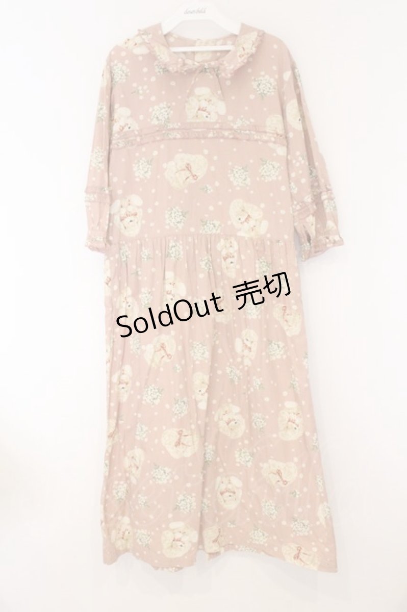画像1: PINK HOUSE / まんまるうさぎさんワンピース  ピンク O-26-04-05-084-LO-OP-IG-OS (1)