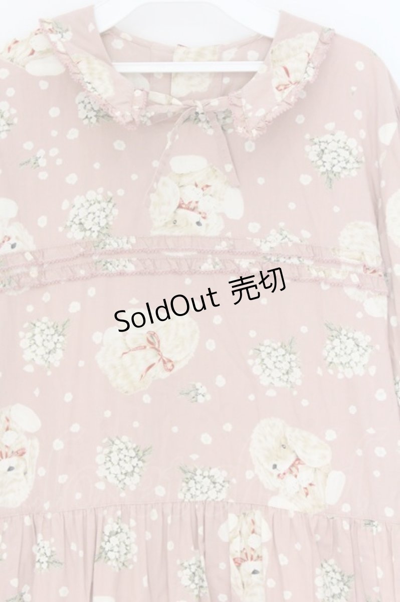 画像2: PINK HOUSE / まんまるうさぎさんワンピース  ピンク O-26-04-05-084-LO-OP-IG-OS (2)