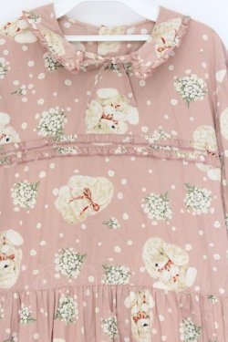 画像2: PINK HOUSE / まんまるうさぎさんワンピース  ピンク O-26-04-05-084-LO-OP-IG-OS