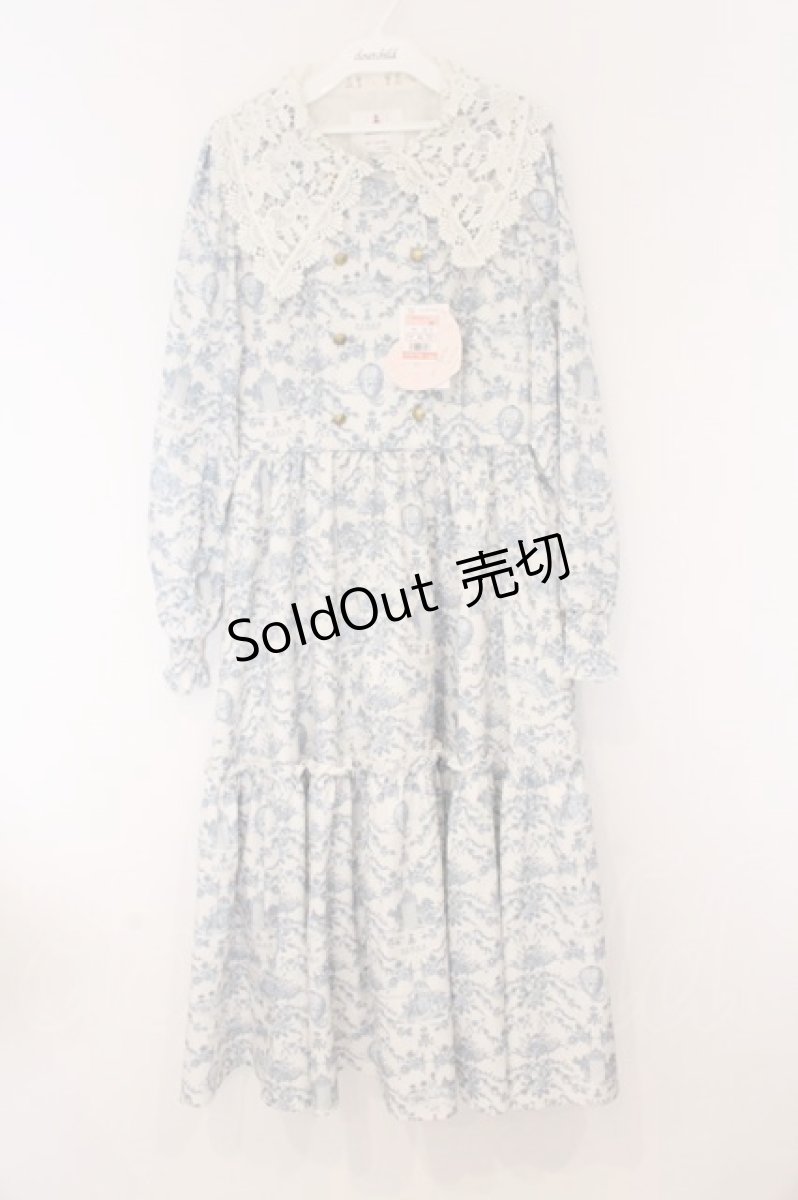 画像1: m petit by misako / TT*MSKトワルドOP トワルドジュイワンピース L シロ×ブルー O-26-04-05-088-LO-OP-IG-OS (1)