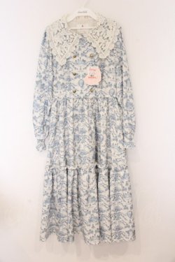 画像1: m petit by misako / TT*MSKトワルドOP トワルドジュイワンピース L シロ×ブルー O-26-04-05-088-LO-OP-IG-OS