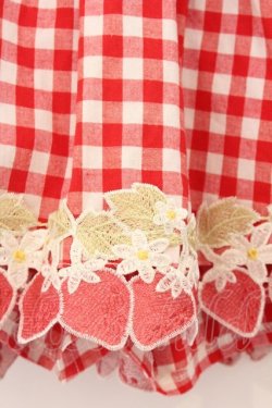 画像2: LIZ LISA / ギンガムイチゴスカパン  アカ×オフシロ O-26-04-05-098-LO-SK-IG-OS