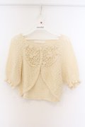 PINK HOUSE / フラワーモチーフ透かし編みボレロ  アイボリー O-26-04-05-099-LO-TO-IG-OS