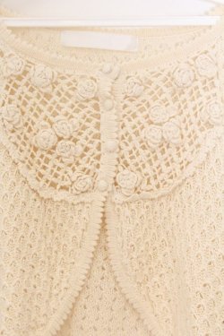 画像2: PINK HOUSE / フラワーモチーフ透かし編みボレロ  アイボリー O-26-04-05-099-LO-TO-IG-OS