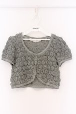画像1: PINK HOUSE / カメリアモチーフニットボレロ  グレー O-26-04-05-100-LO-TO-IG-OS (1)