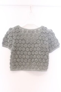 画像3: PINK HOUSE / カメリアモチーフニットボレロ  グレー O-26-04-05-100-LO-TO-IG-OS