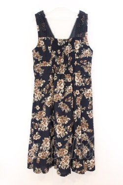 画像3: axes femme / クラシック花柄ジャンスカ  ネイビー O-26-04-05-109-AX-OP-IG-OS