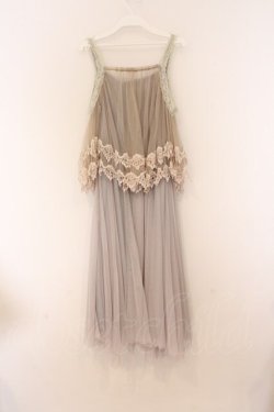 画像3: axes femme / レース重ねワンピース M グレー O-26-04-05-112-AX-OP-IG-OS