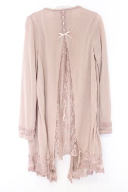 画像3: axes femme / バックレースロングカーディガン  ピンクベージュ O-26-04-05-113-AX-TO-IG-OS