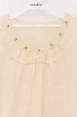 画像2: axes femme / はしごレースパフTシャツ  アイボリー O-26-04-05-018-AX-TO-IG-OS (2)