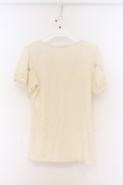 画像3: axes femme / はしごレースパフTシャツ  アイボリー O-26-04-05-018-AX-TO-IG-OS