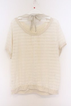 画像3: axes femme / モチーフレースドルマントップス  アイボリー O-26-04-05-020-AX-TO-IG-OS