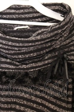 画像2: axes femme / ボーダー柄オフタートルニット M クロ O-26-04-05-026-AX-TO-IG-OS