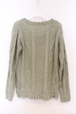 画像3: axes femme / ラメニケーブルニット  グリーン O-26-04-05-027-AX-TO-IG-OS