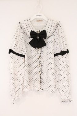 画像1: Amavel / Fancy POP Daydreamドットブラウス F シロ O-26-04-06-001-CA-BL-YM-OS