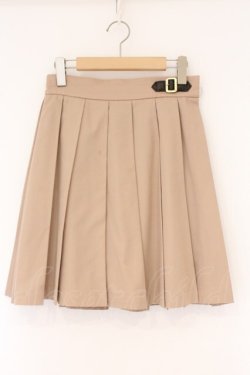 画像1: Fi.n.t / ロゴテーププリーツスカート  ベージュ O-26-04-06-030-CA-SK-IG-OS