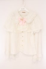 画像1: Amavel / Secret Macaronレースケープブラウス F シロｘピンク O-26-04-06-004-CA-BL-YM-OS (1)