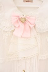 画像2: Amavel / Secret Macaronレースケープブラウス F シロｘピンク O-26-04-06-004-CA-BL-YM-OS (2)